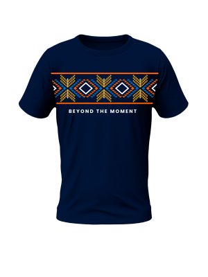 Navy Beyond The Moment Pattern Round Neck T-Shirt